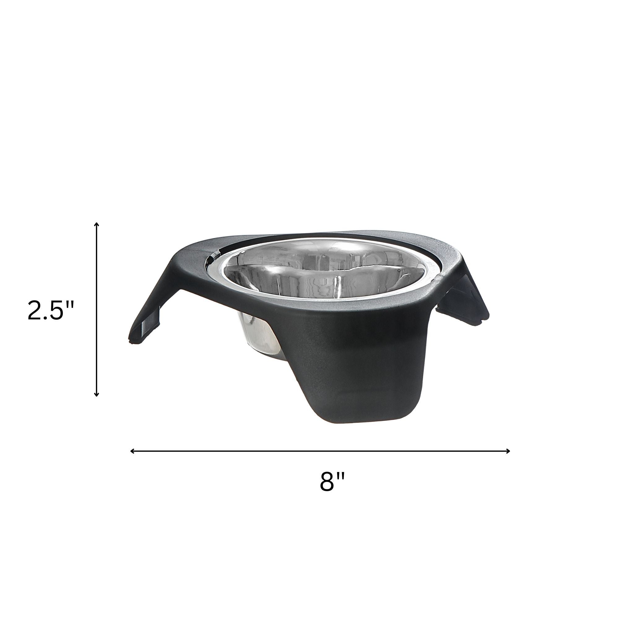 Black Stainless Steel Pet Bowl Set of 2 with Stand – Dog & Cat Feeding Station