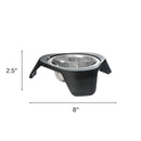 Stainless Steel Pet Bowl With Stand  Black - Set of 2