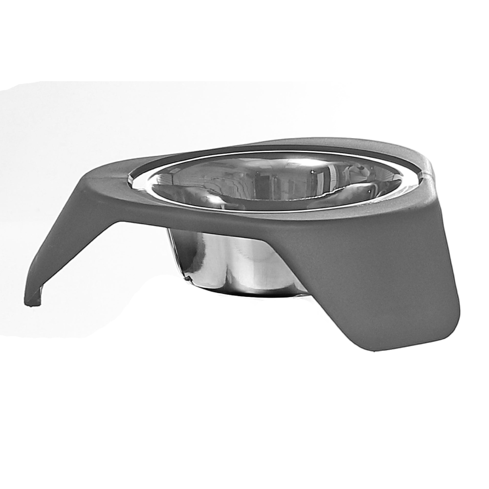 Grey Stainless Steel Pet Bowl Set of 2 with Stand – Dog & Cat Feeding Station
