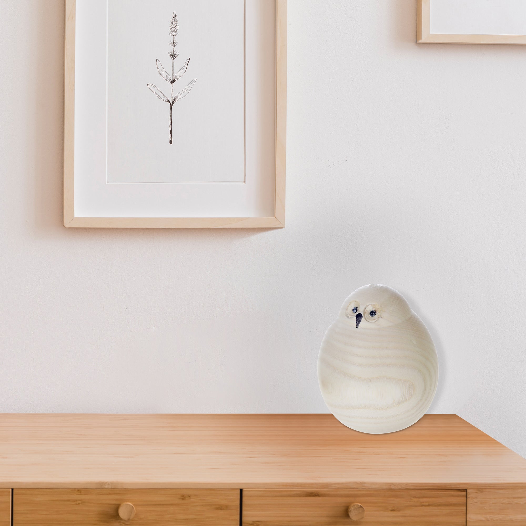 Natural Wooden Owl Decor Set Of 2, Rustic Woodland Home Accent, Shelf Decoration