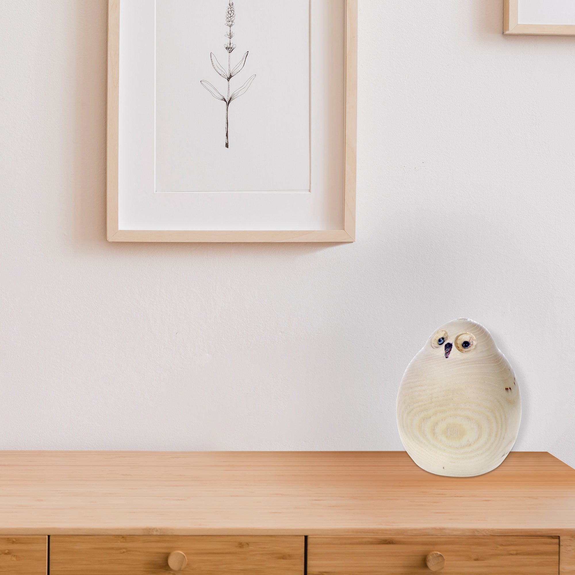 Natural Wooden Owl Decor Set Of 2, Rustic Woodland Home Accent, Shelf Decoration