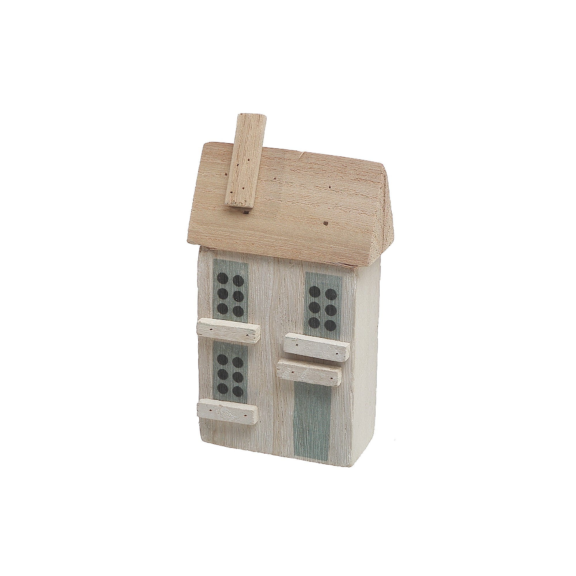 Wooden Single White House Decoration, Rustic Home Accent