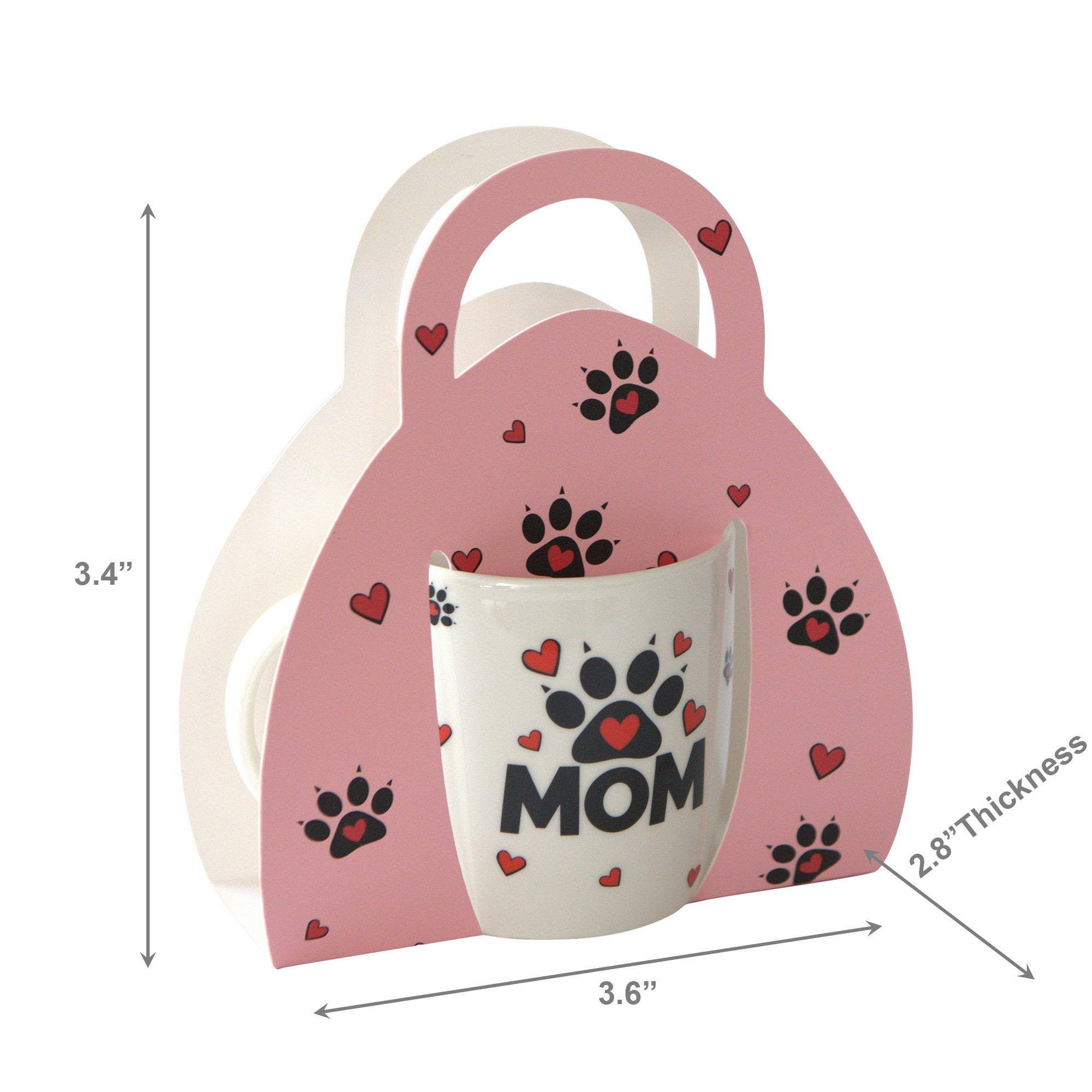Pawprint Design Ceramic Mug Gift Set for Mom - Set of 2