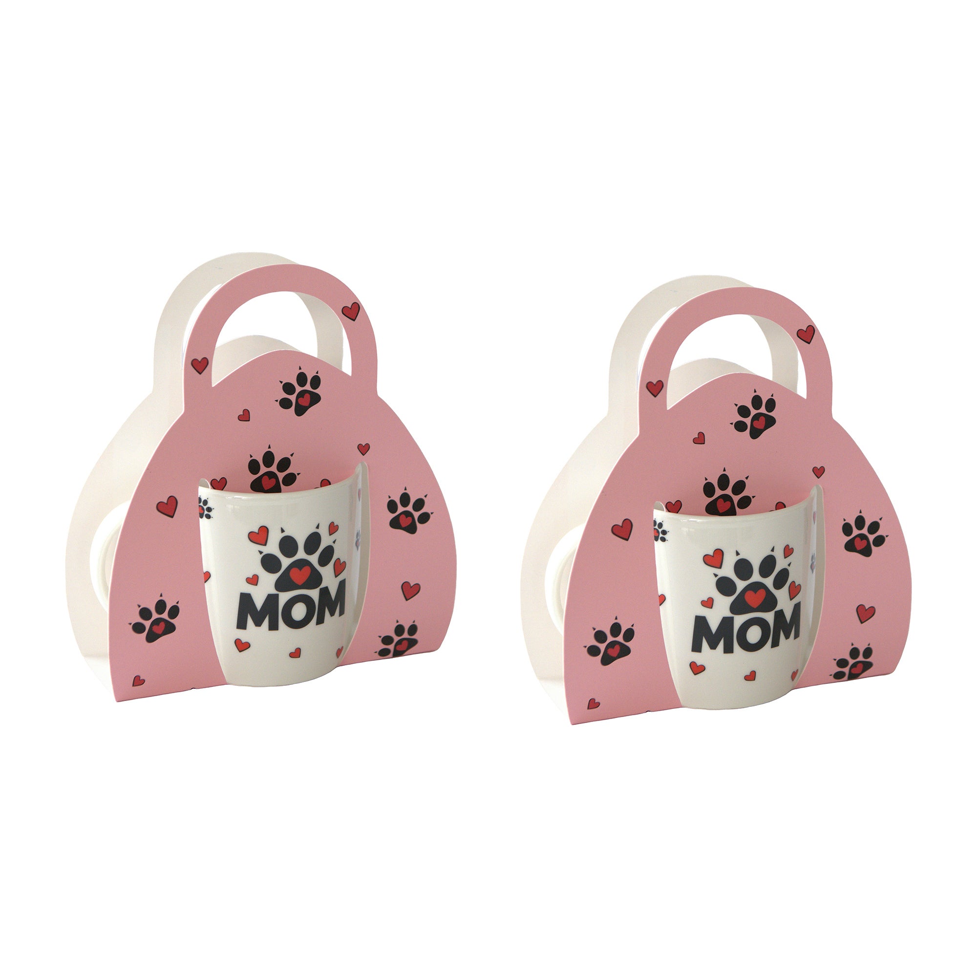 Pawprint Design Ceramic Mug Gift Set for Mom - Set of 2