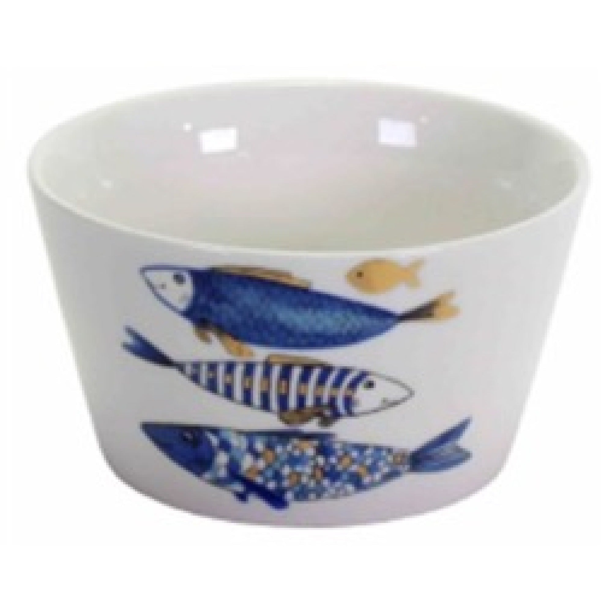 Ceramic Bowl Featuring Gold Fish Decal for Tabletop Use - Set of 2