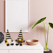 Honey Bee Gnome Plush Assorted Set Of 2, Decorative Stuffed Figurines, Home Accent
