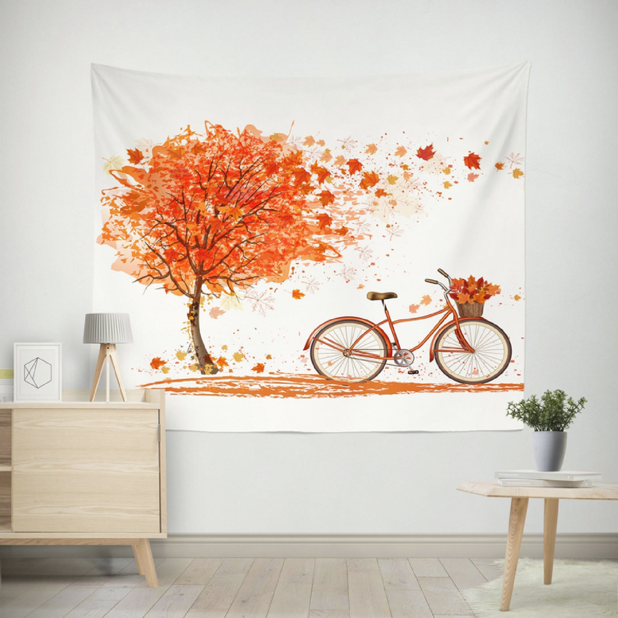 Polyester Backdrop Bicycle Tree 59x79 Inch, Photography Backdrop, Event Decor