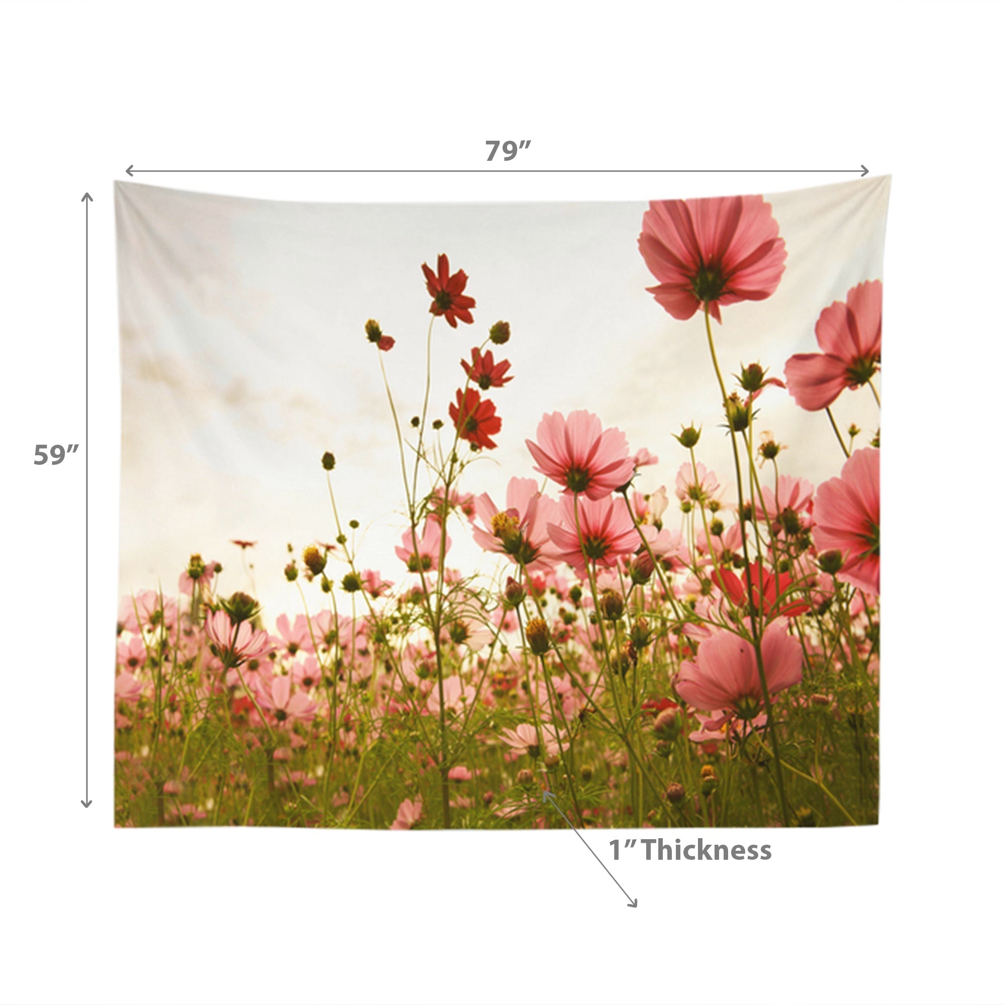 Polyester Backdrop Pink Floral 59x79 Inch, Photography Backdrop, Event Decor