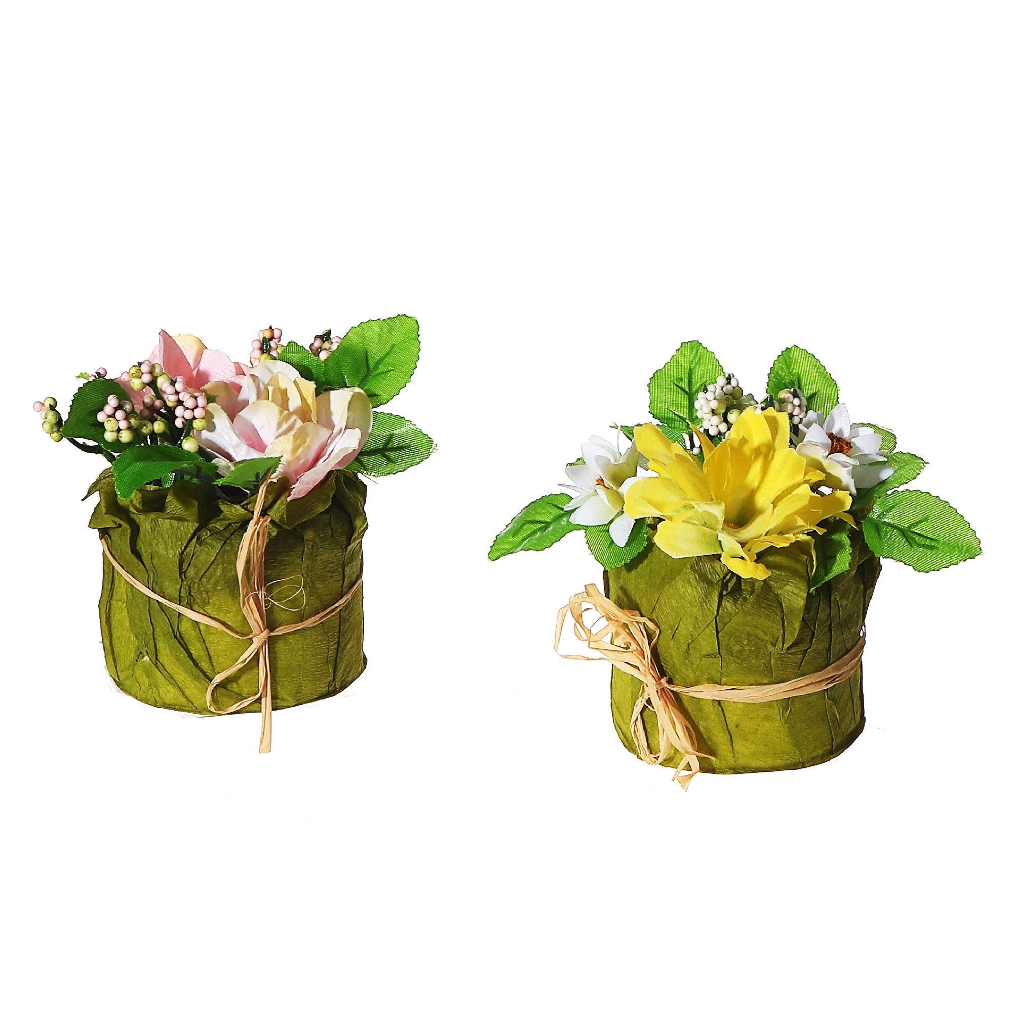 Artificial Floral In Paper Pot Assorted Decorative Indoor Plant