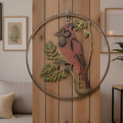 Metal Cardinal Cutout Hanging Décor for Wall or Porch