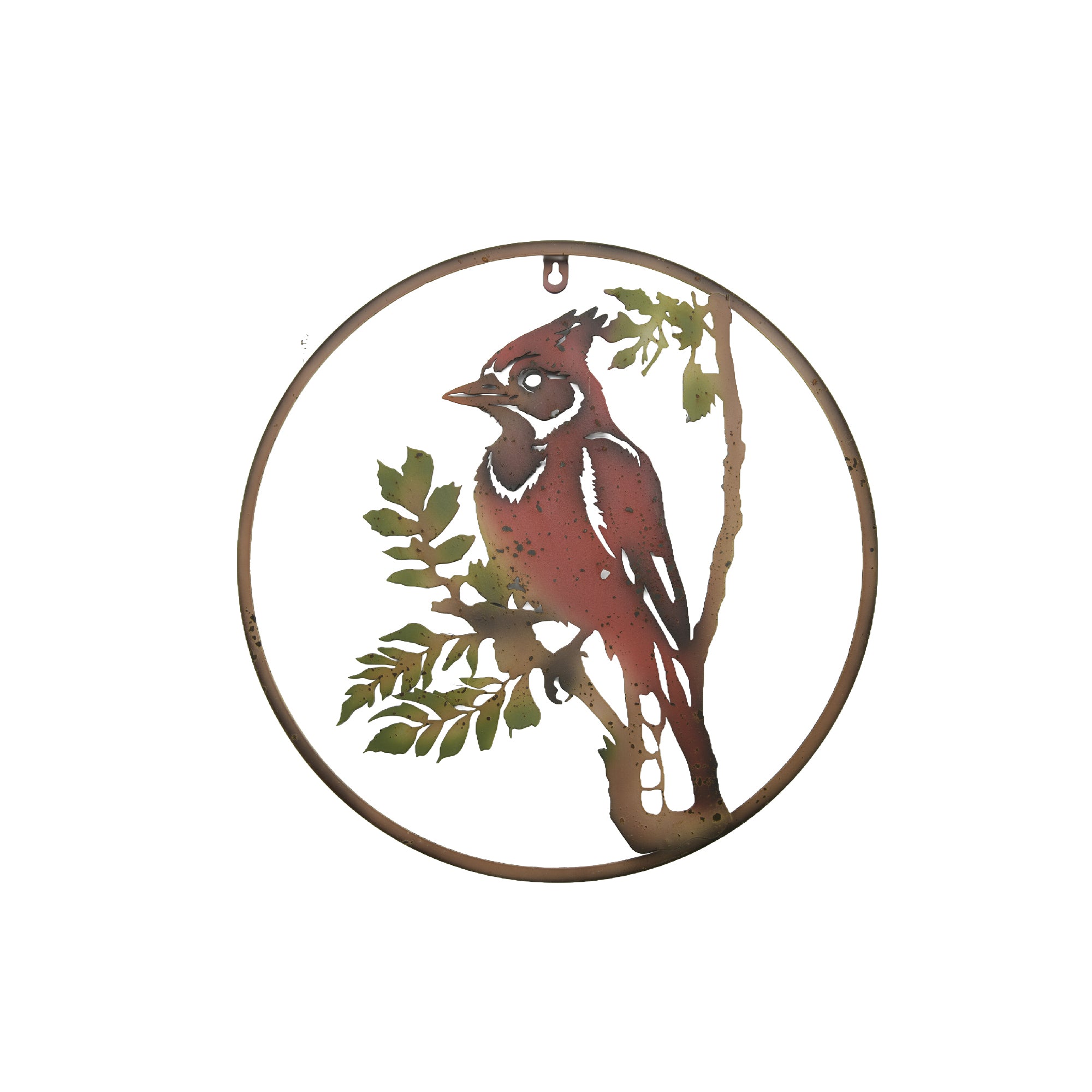 Metal Cardinal Cutout Hanging Décor for Wall or Porch