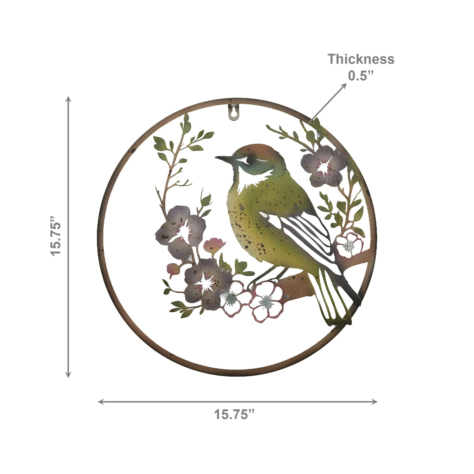 Metal Warbler Cutout Hanging Decorative Accent