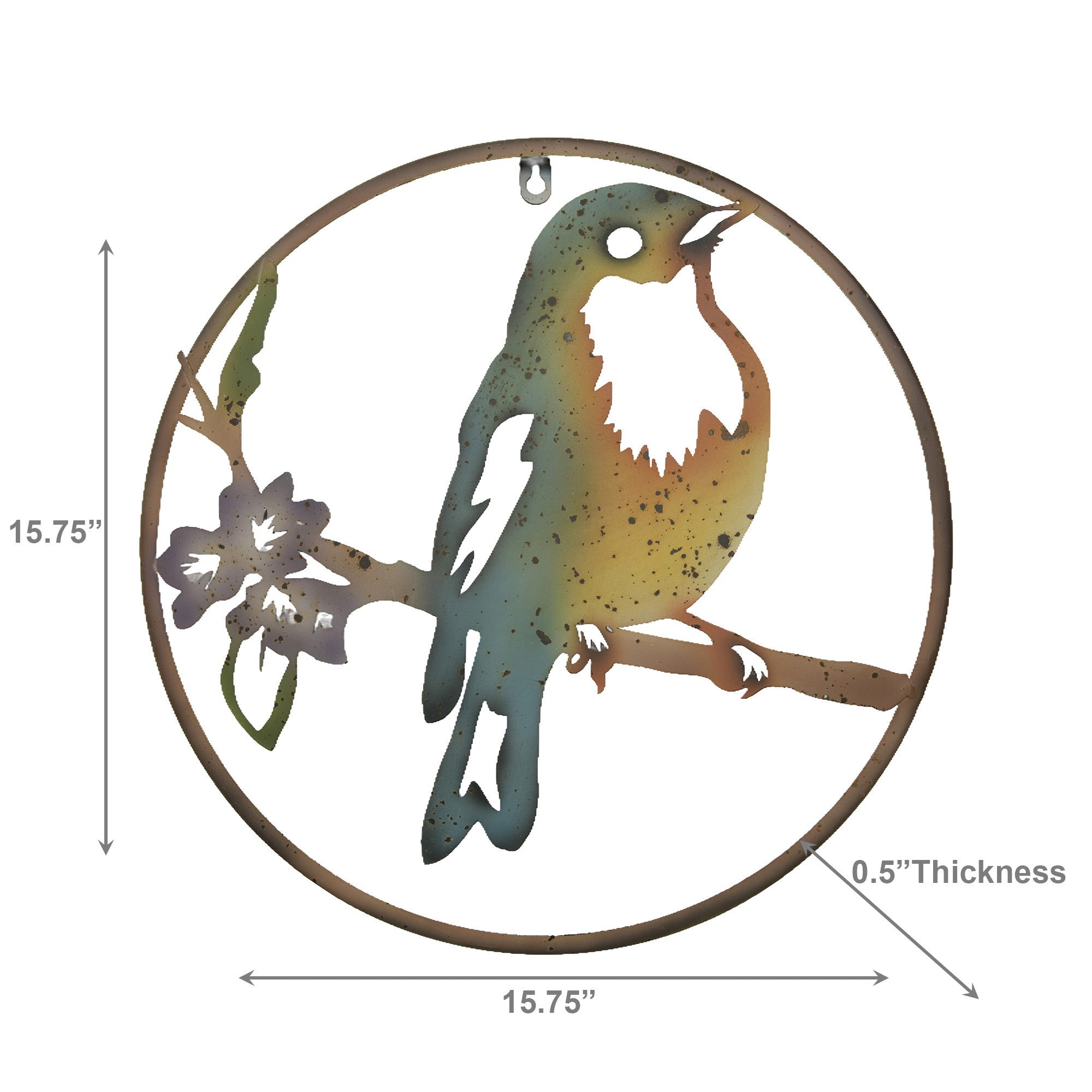 Metal Robin Cutout Hanging Décor for Nature Lovers