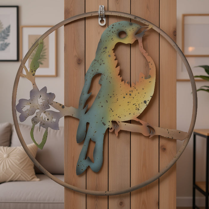 Metal Robin Cutout Hanging Décor for Nature Lovers