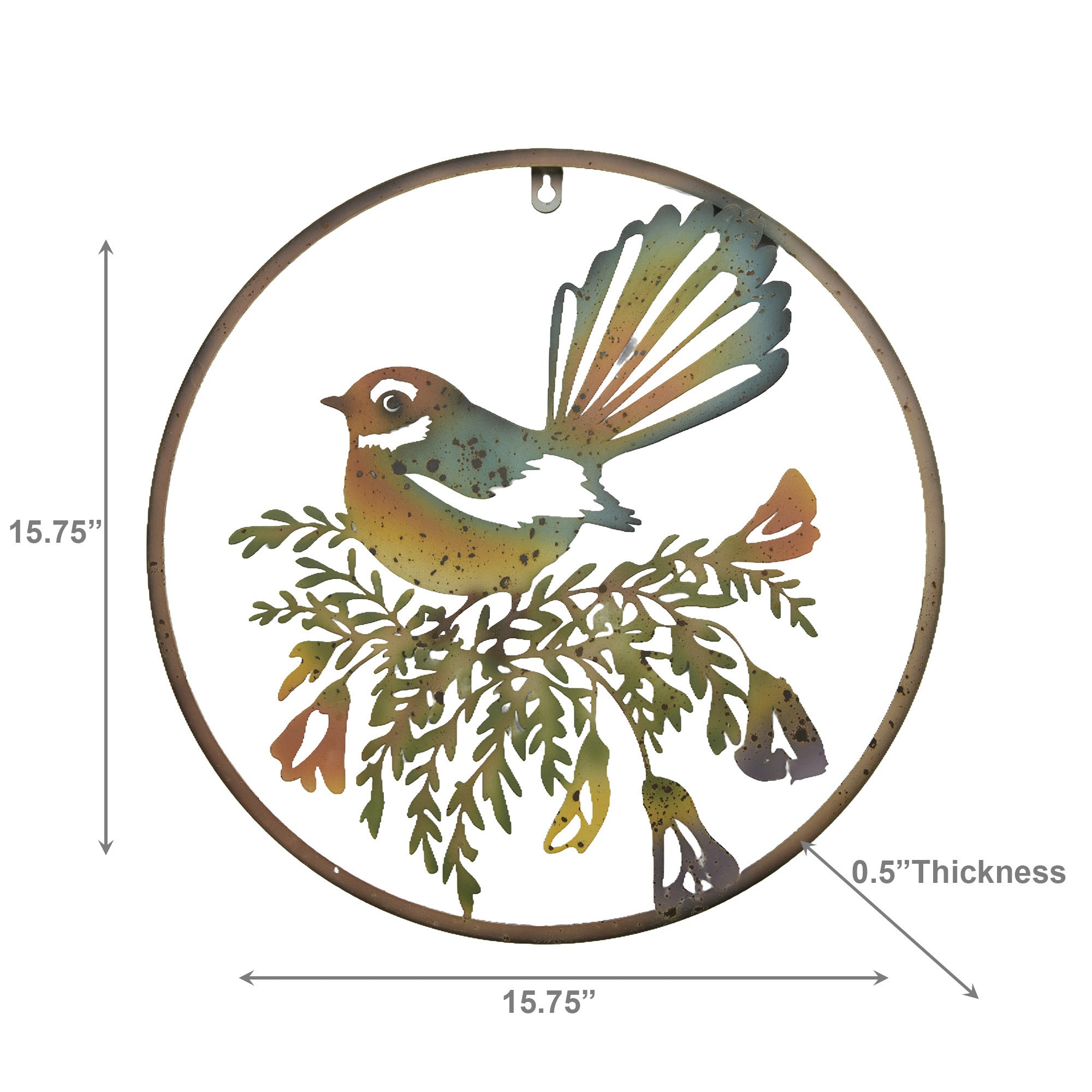 Metal Fantail Cutout Hanging Decorative Accent
