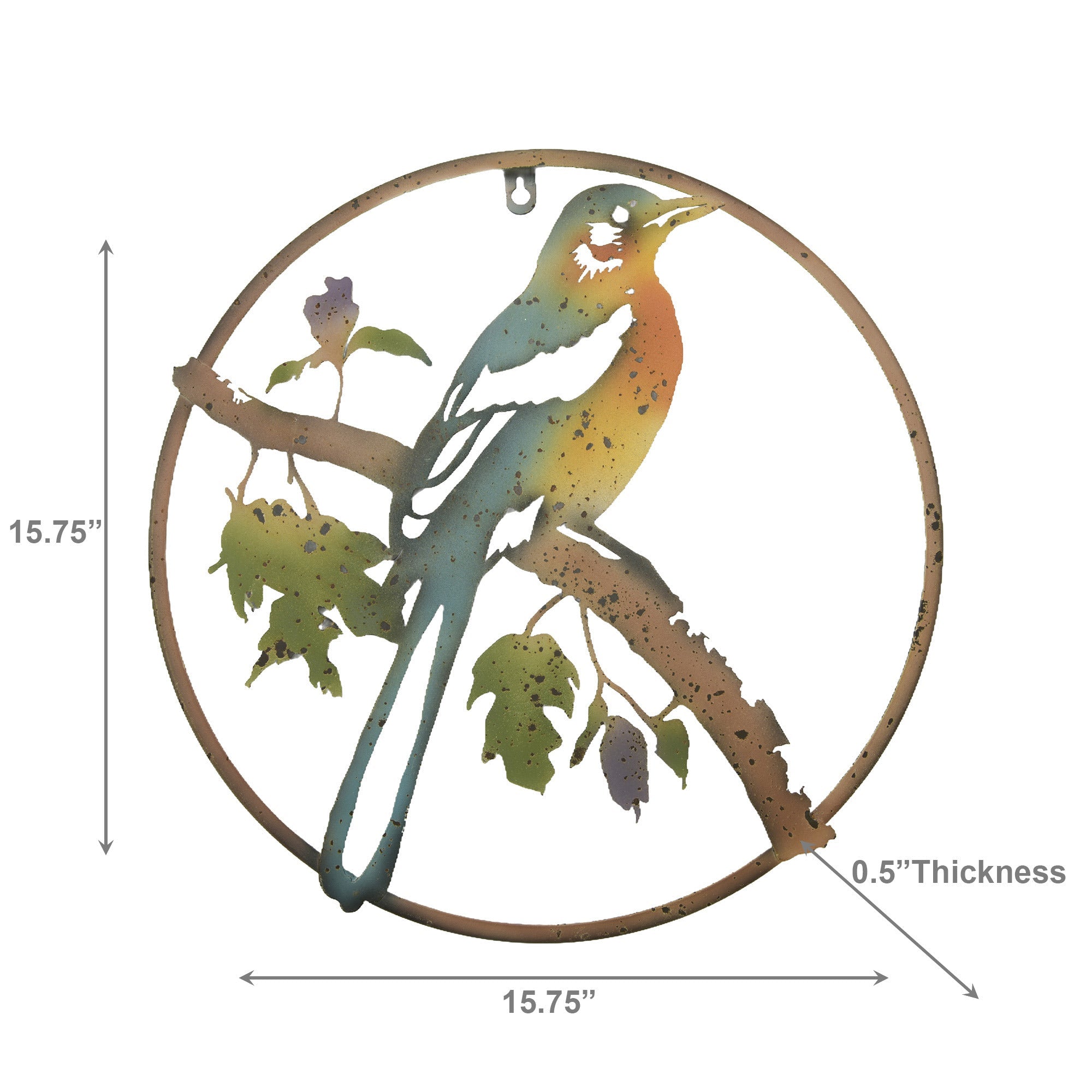 Metal Oriole Cutout Hanging Décor for Indoor/Outdoor Use