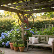 Metal Wind Bell Featuring Cardinal Bird Design
