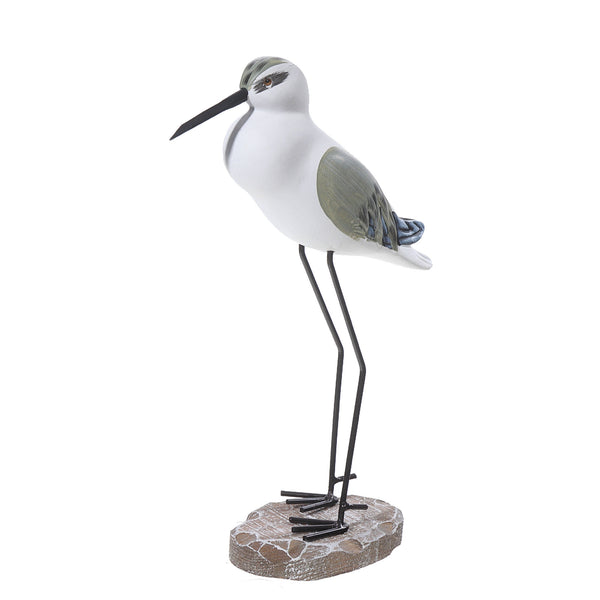 Wooden Sandpiper Metal Leg On Stand Decor