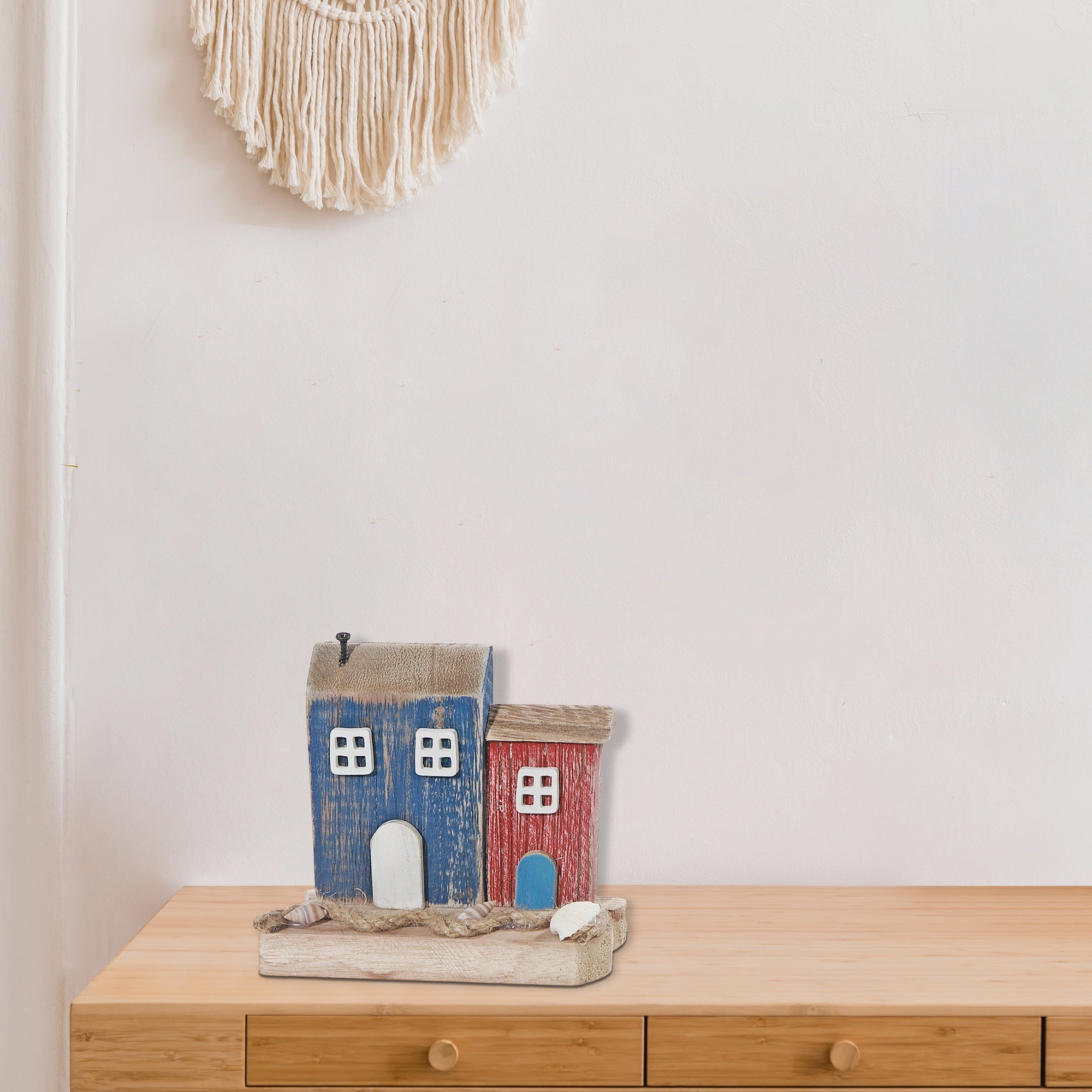 Wooden Single House By The Seashore, Coastal Beach Home Decor Accent