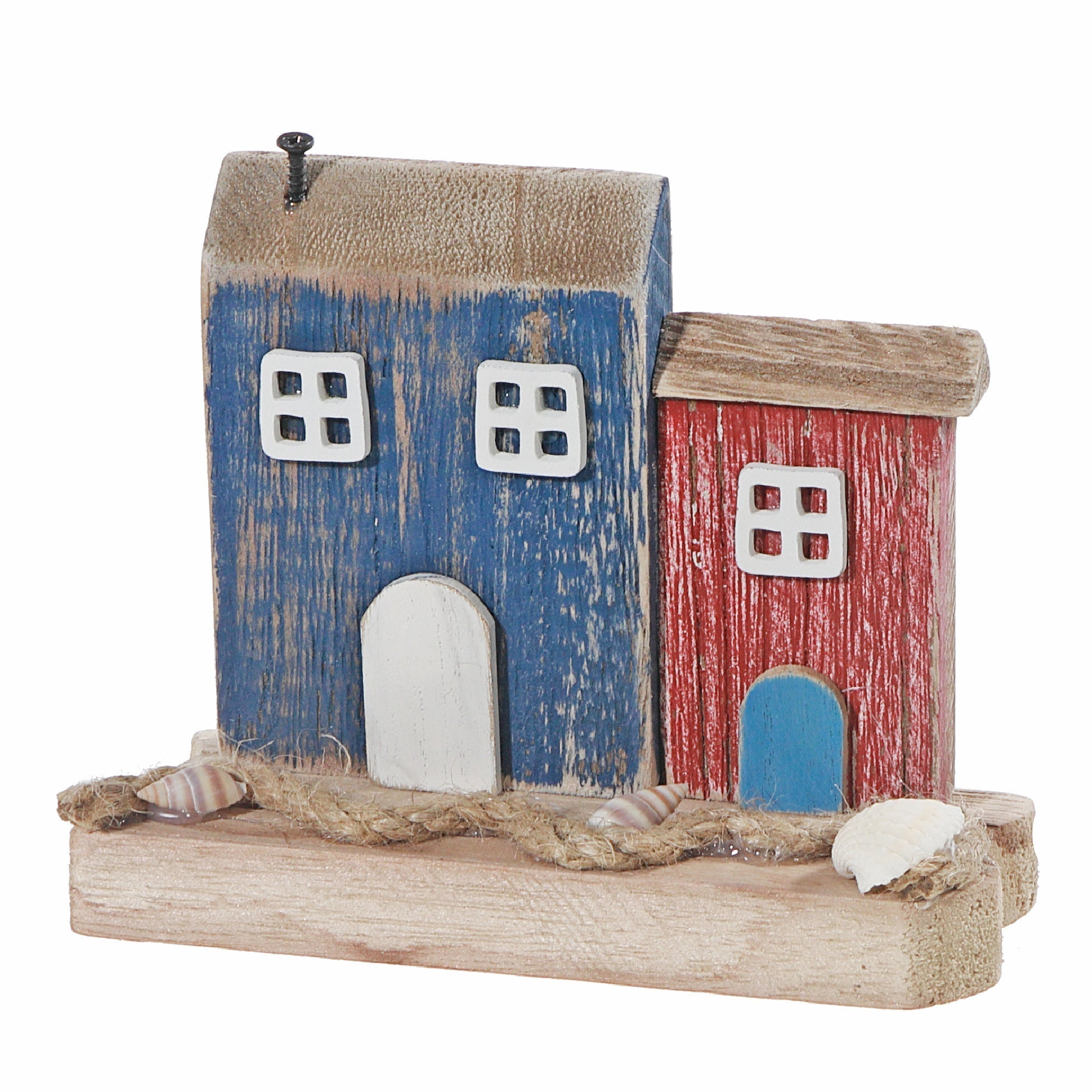 Wooden Single House By The Seashore, Coastal Beach Home Decor Accent
