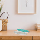 Green & Taupe Mosaic Decorativerative Oval Tray Assorted - Set of 2