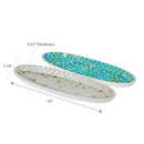Green & Taupe Mosaic Decorativerative Oval Tray Assorted - Set of 2
