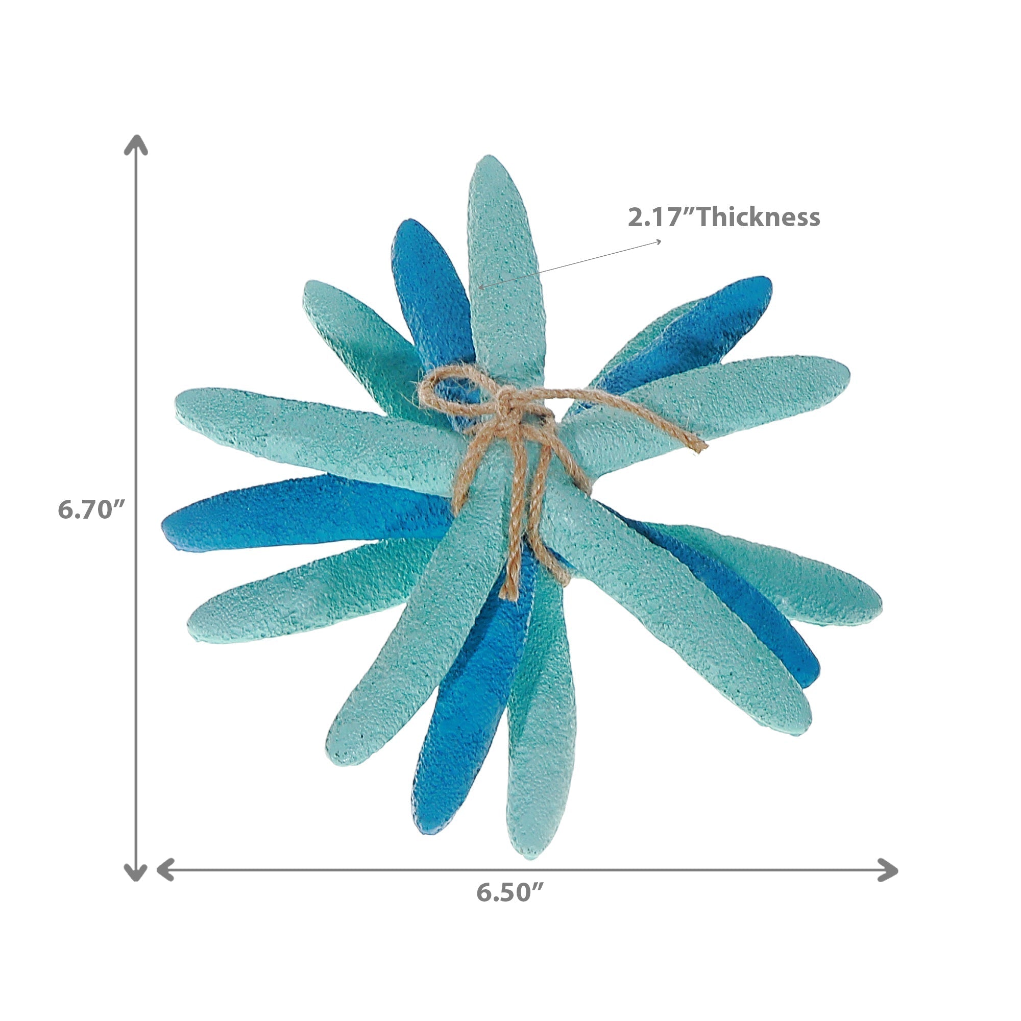 Set of 3 Decorative Aqua Blue Starfish, Coastal Wall or Table Accent, Nautical Home Decor, Ocean Inspired Decoration