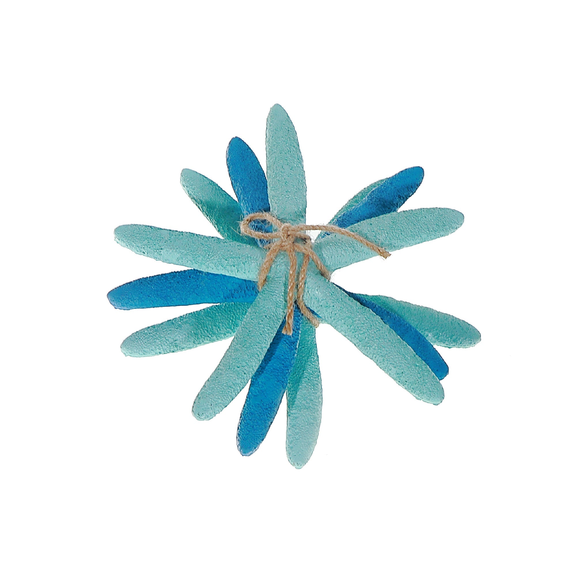 Set of 3 Decorative Aqua Blue Starfish, Coastal Wall or Table Accent, Nautical Home Decor, Ocean Inspired Decoration