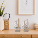 Blue & White Stripe Wooden Sailboat Led Decor (Asstd)