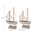 Blue & White Stripe Wooden Sailboat Led Decor (Asstd)