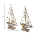 Blue & White Stripe Led Wooden Sailboat (Asstd)