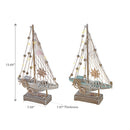 Blue & White Stripe Led Wooden Sailboat (Asstd)