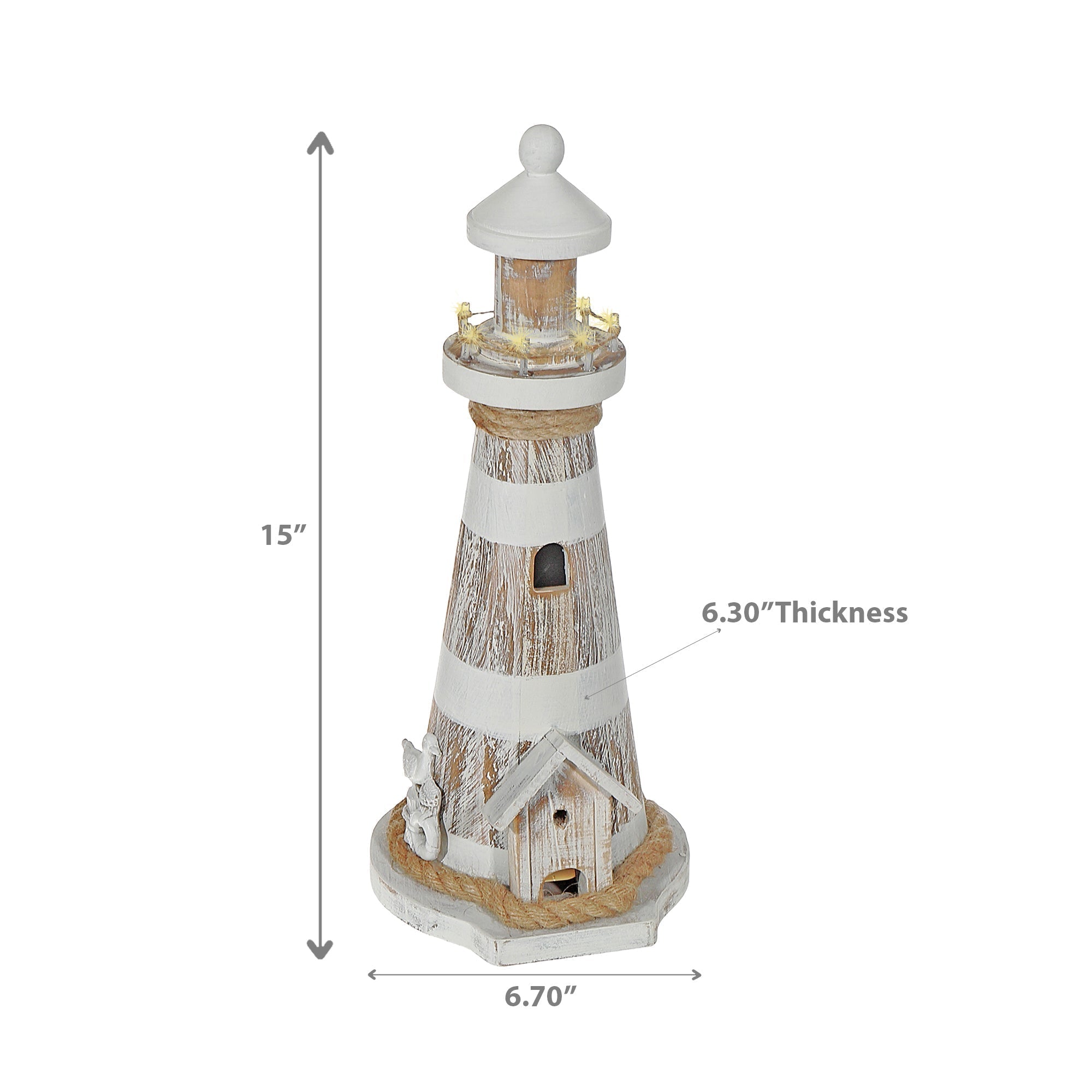 Wooden Lighthouse Decorative Accent, Coastal Home Decor, Nautical Table or Shelf Decoration, Coastal Wall Accent