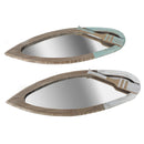 Teal & Natural Wooden Surfboard Mirror Assorted - Set of 2