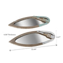 Teal & Natural Wooden Surfboard Mirror Assorted - Set of 2