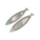 Teal & Natural Wooden Fish Mirror Assorted - Set of 2