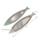 Teal & Natural Wooden Fish Mirror Assorted - Set of 2