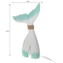 White & Turquoise Wooden Whale Tail Decor (Medium)