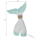 White & Turquoise Wooden Whale Tail Decor (Small)