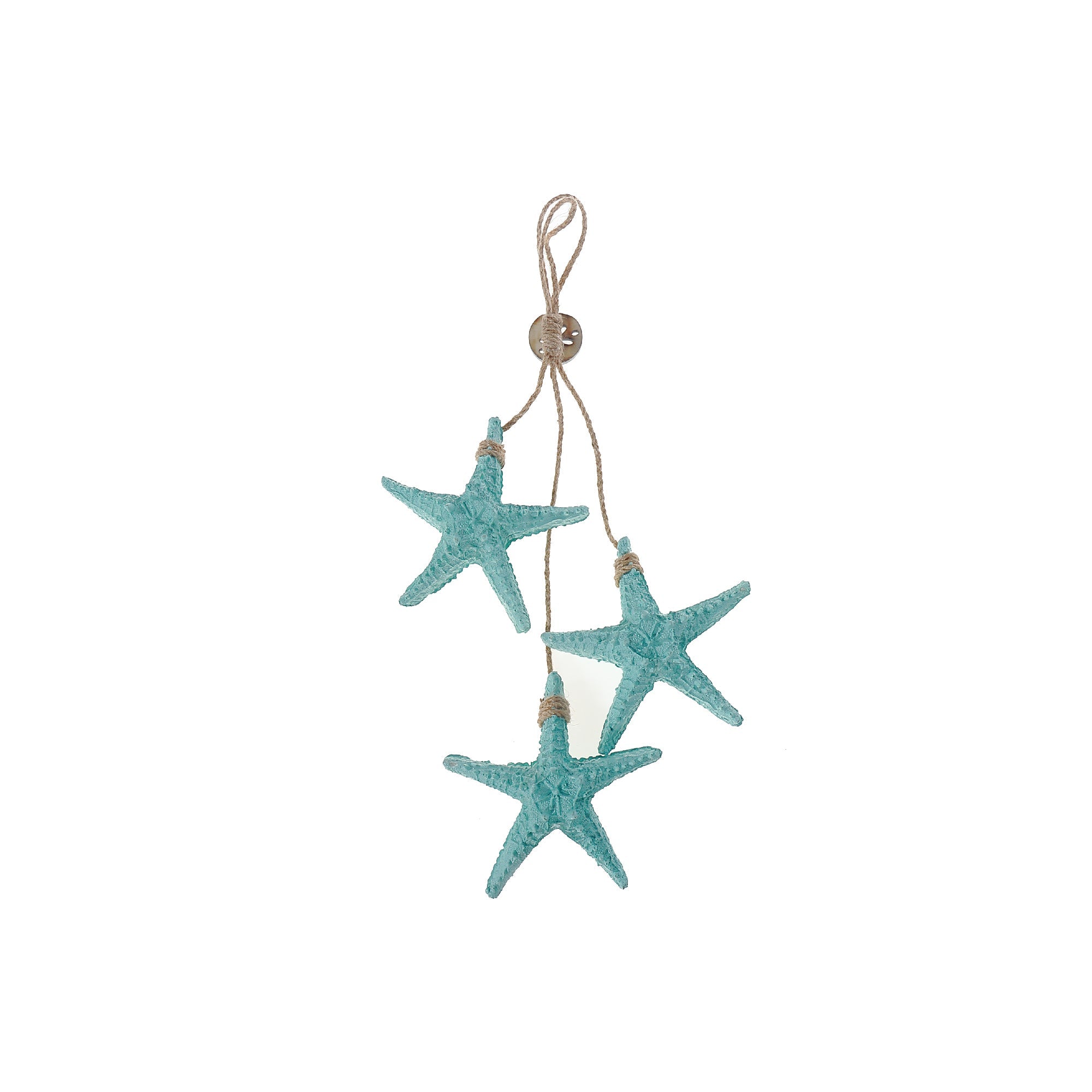 Three Piece Decorative Hanging Starfish Set, Nautical Wall Decor, Coastal Home Accent, Holiday Seasonal Decoration