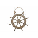 Wooden Hanging Ship Wheel With Rope Decorativer