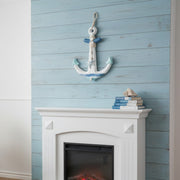 Blue Coastal Wooden Anchor Décor Accent for Nautical Theme