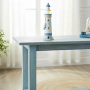 12.5" Blue Coastal Wooden Lighthouse with LED Illumination