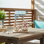 Blue Coastal Wooden Shed Decorative Accent for Coastal Homes