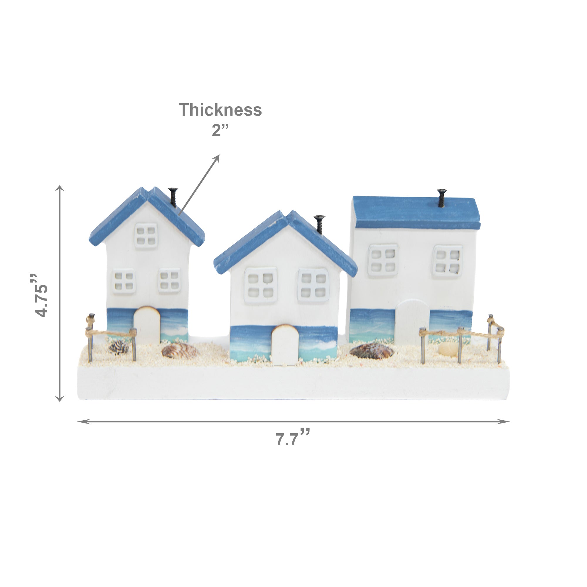 Blue Coastal Wooden Triple Beach House Stand Décor Piece
