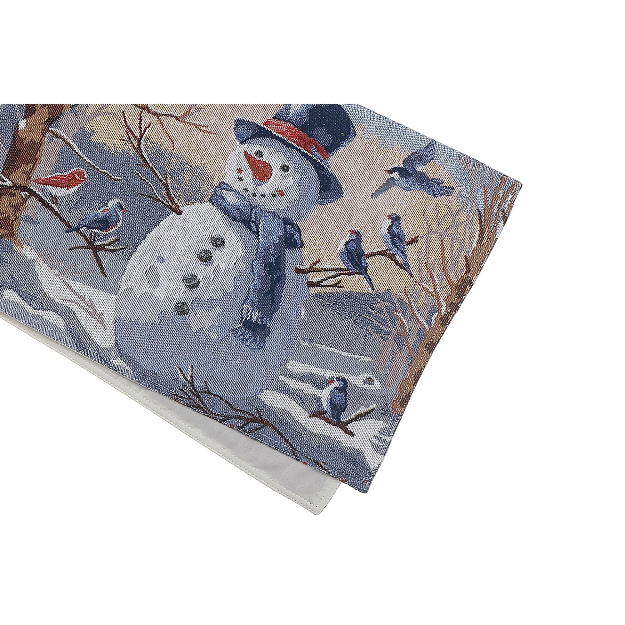 36" Snowman Tapestry Table Runner Set of 2 – Christmas Table Decor