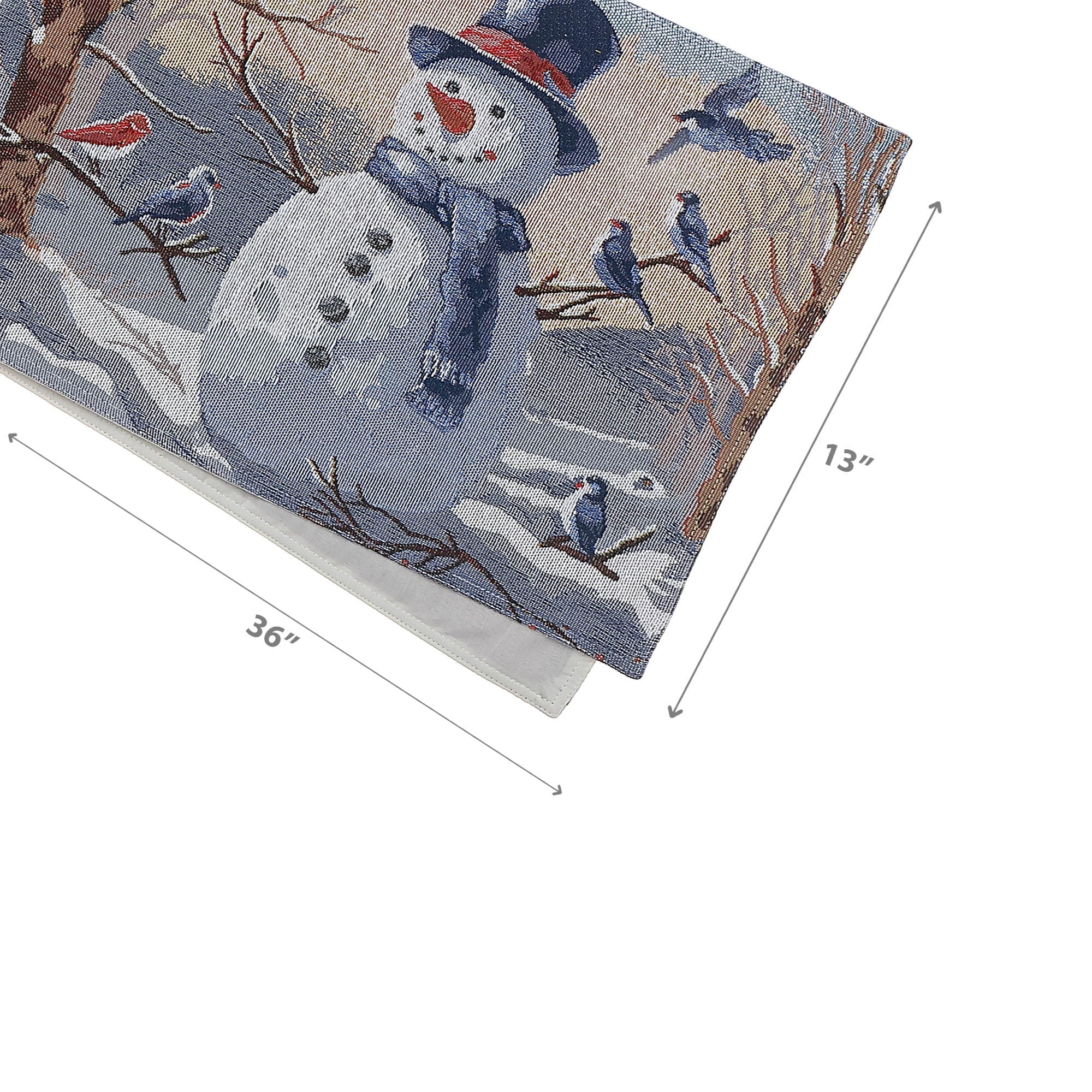 36" Snowman Tapestry Table Runner Set of 2 – Christmas Table Decor