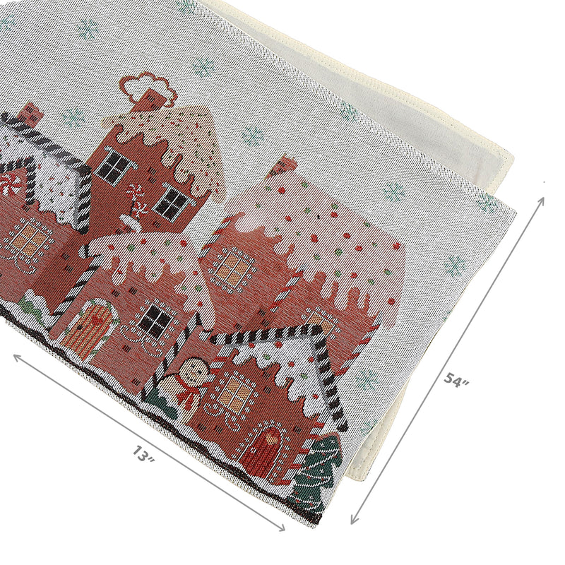 Tapestry Table Runner (Gingerbread Houses) (36") - Set of 2