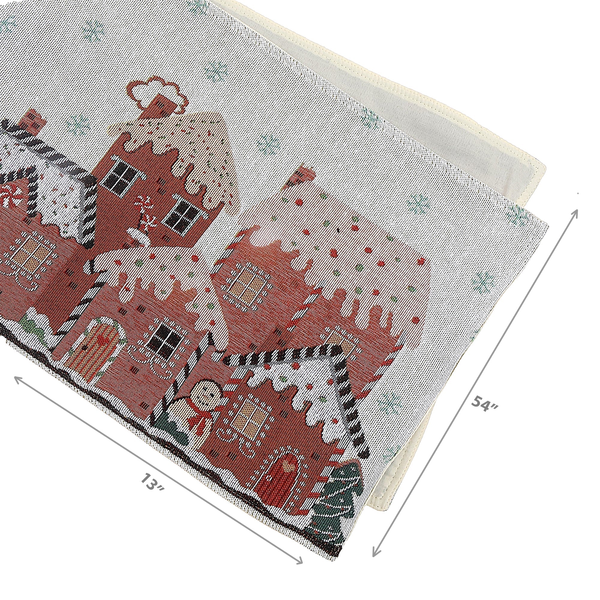 Tapestry Table Runner Set of 2 36" Gingerbread Houses – Christmas Table Decor, Holiday Dining Accent, Festive Seasonal Decoration