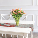 Tapestry Table Runner (Poinsettia & Ornaments) (36") - Set of 2